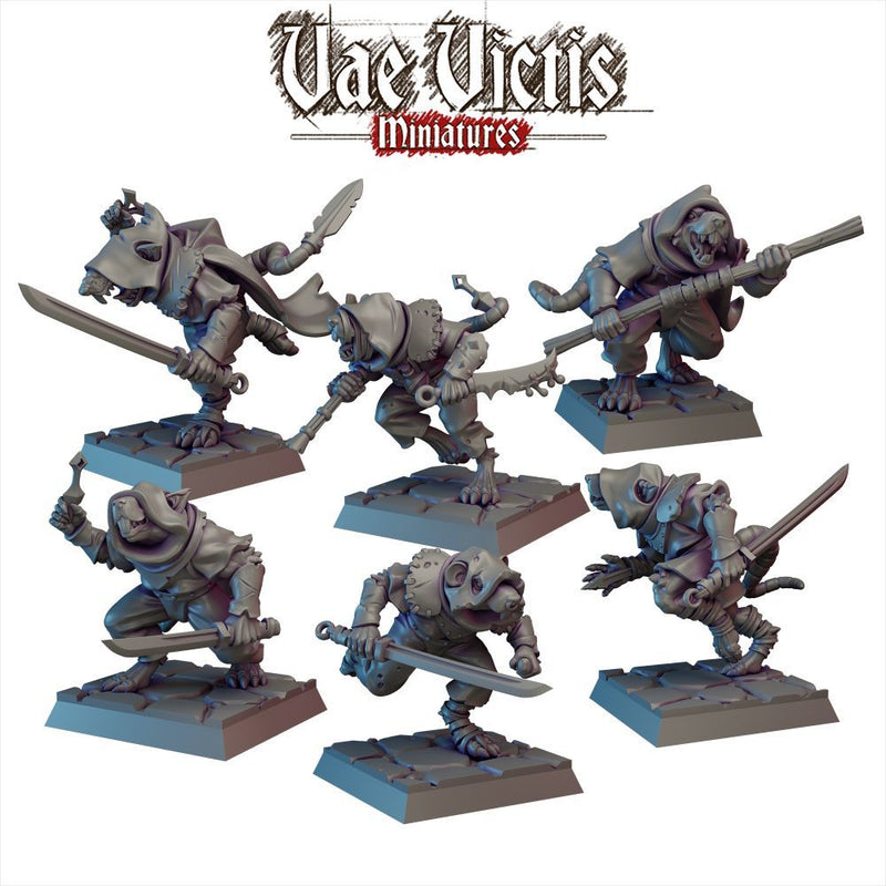 Ratfolk Vol.3 – 6 Mini Set – Vae Victis 3D printed tabletop miniature
