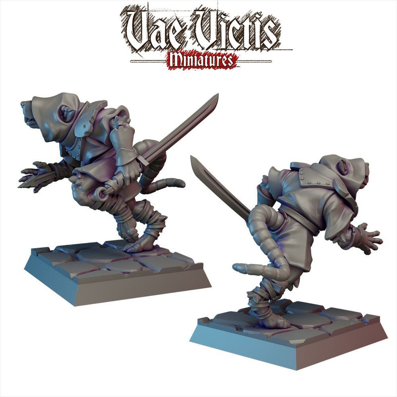 Ratfolk Vol.3 – 6 Mini Set – Vae Victis 3D printed tabletop miniature