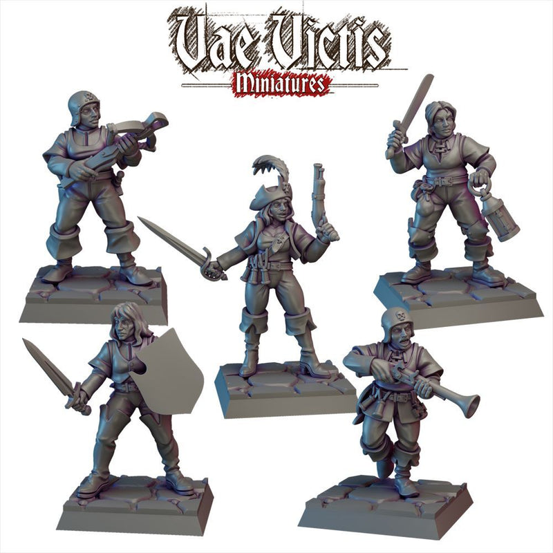 Woman Mercenaries – 5 Mini Set – Vae Victis 3D printed tabletop miniature