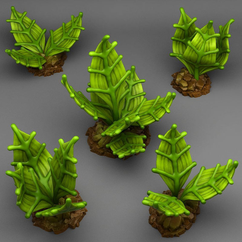Alien Jungle Plants – Fantastic Plants & Rocks 3D printed scatter terrain