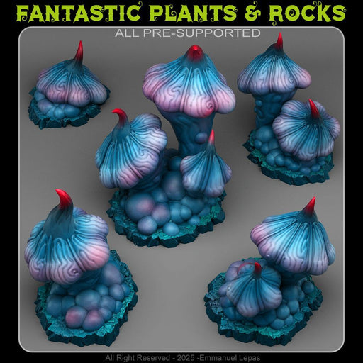 Nightmare Mushrooms – Fantastic Plants & Rocks 3D printed scatter terrain