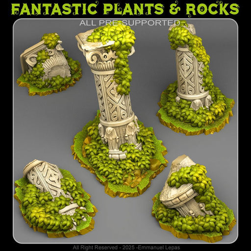 Ancient Ruins – Fantastic Plants & Rocks 3D printed scatter terrain
