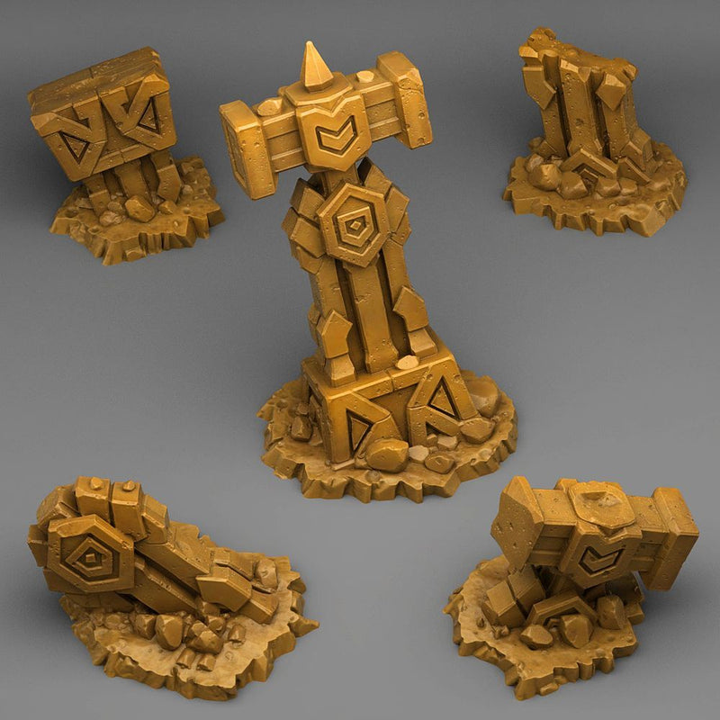 Magic Hammer Ruins – Fantastic Plants & Rocks 3D printed scatter terrain
