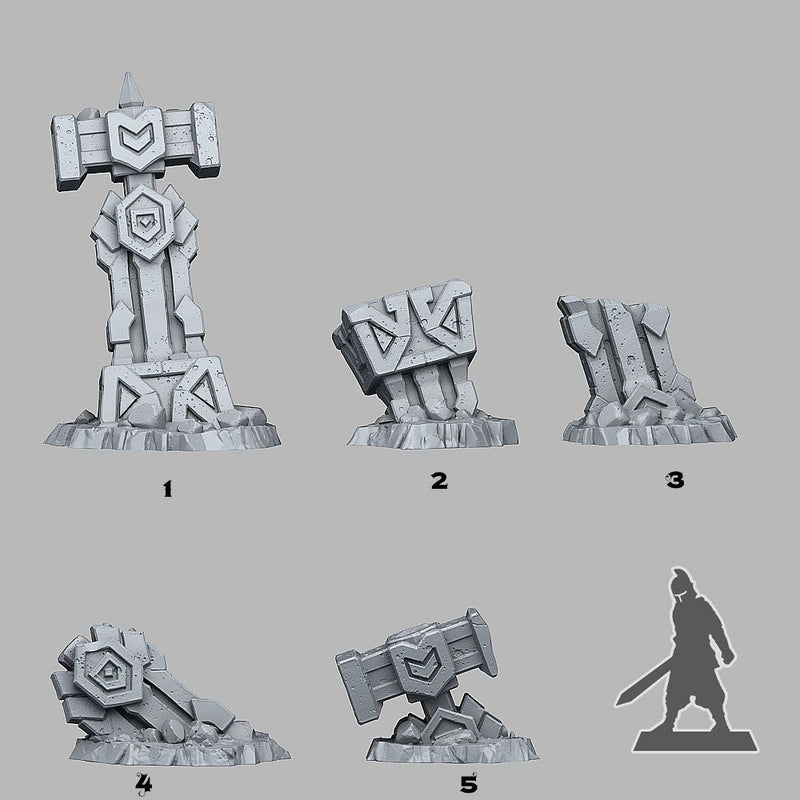 Magic Hammer Ruins – Fantastic Plants & Rocks 3D printed scatter terrain
