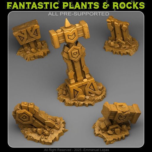 Magic Hammer Ruins – Fantastic Plants & Rocks 3D printed scatter terrain