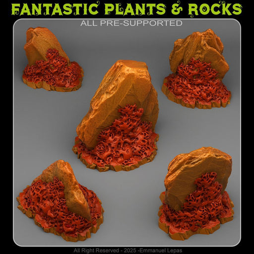 Hell Coral Rocks – Fantastic Plants & Rocks 3D printed scatter terrain
