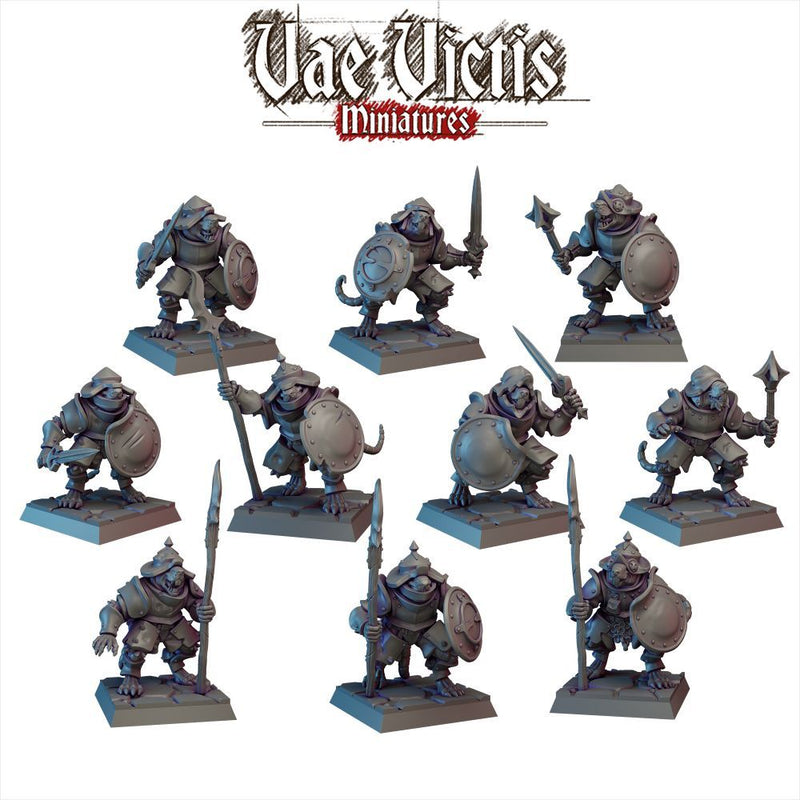 Ratfolk Vol.4 – 10 Mini Set – Vae Victis 3D printed tabletop miniature