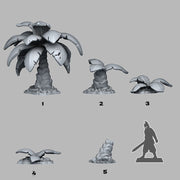 Jungle Palm Trees – Fantastic Plants & Rocks 3D printed scatter terrain