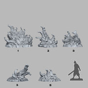 Infernal Blood Flames – Fantastic Plants & Rocks 3D printed scatter terrain