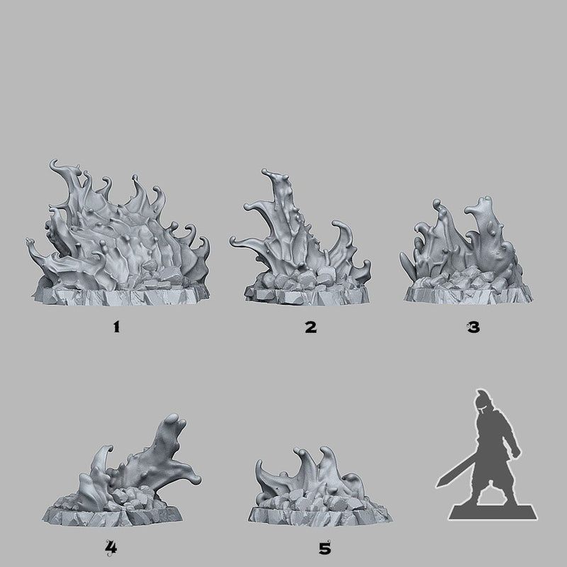 Infernal Blood Flames – Fantastic Plants & Rocks 3D printed scatter terrain