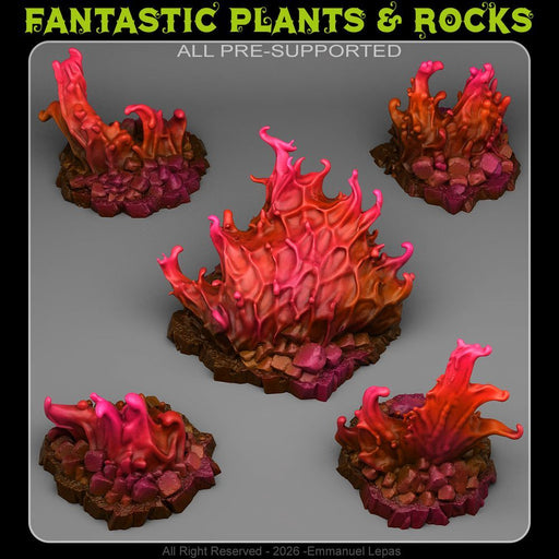 Infernal Blood Flames – Fantastic Plants & Rocks 3D printed scatter terrain