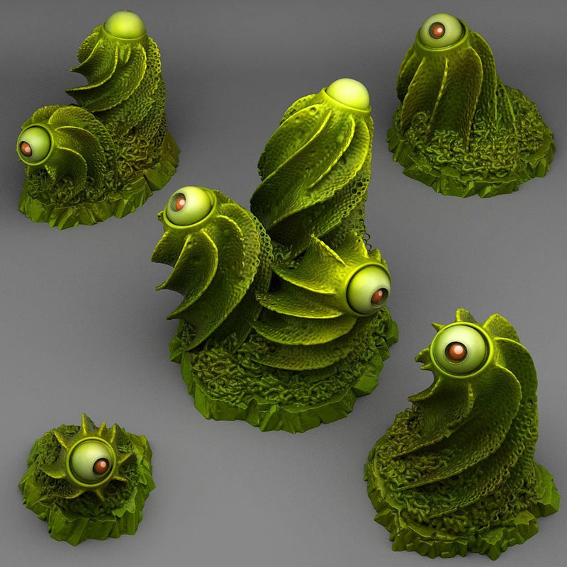 Toxic Sewer Eye Plants – Fantastic Plants & Rocks 3D printed scatter terrain