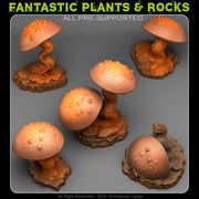Cursed Mushrooms – Fantastic Plants & Rocks 3D printed scatter terrain