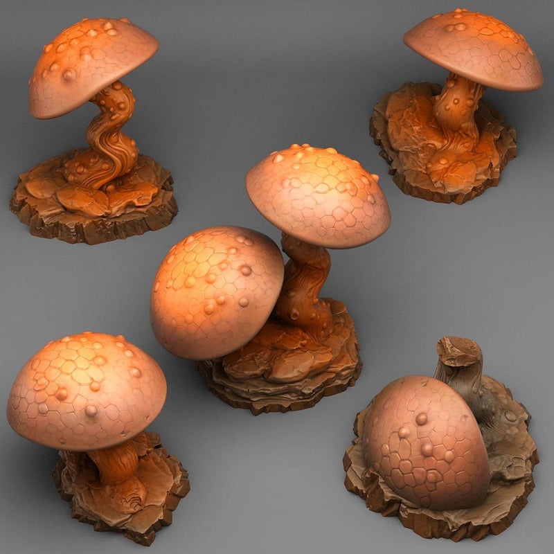 Cursed Mushrooms – Fantastic Plants & Rocks 3D printed scatter terrain