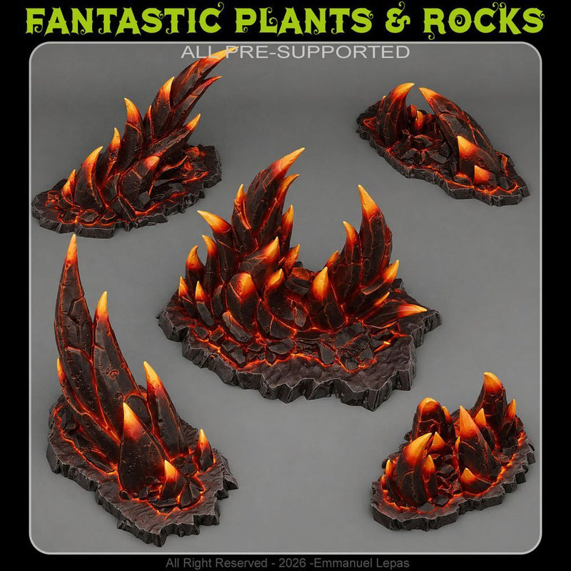 Hell Fire Rocks – Fantastic Plants & Rocks 3D printed scatter terrain