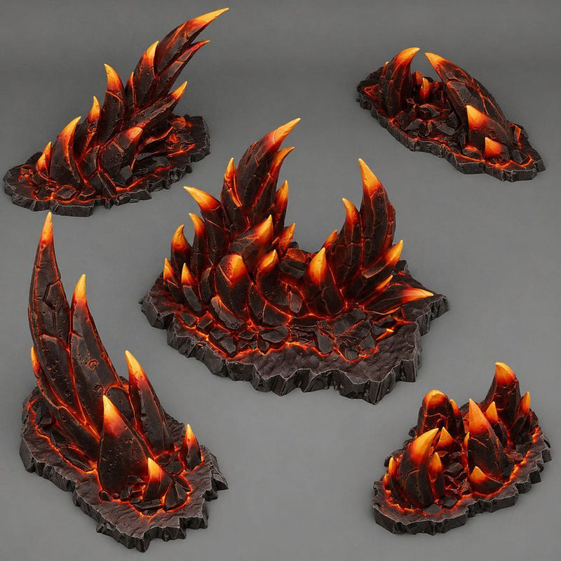 Hell Fire Rocks – Fantastic Plants & Rocks 3D printed scatter terrain