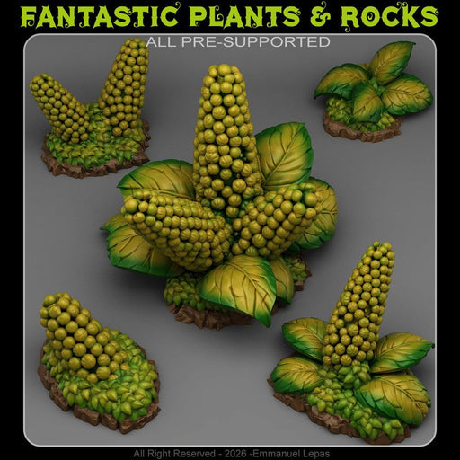 Strange Giant Corn – Fantastic Plants & Rocks 3D printed scatter terrain