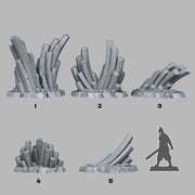Emerald Monoliths – Fantastic Plants & Rocks 3D printed scatter terrain