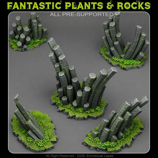 Emerald Monoliths – Fantastic Plants & Rocks 3D printed scatter terrain