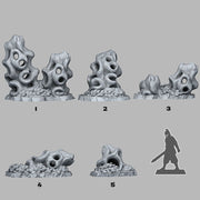 Elder Hollow Stones – Fantastic Plants & Rocks 3D printed scatter terrain