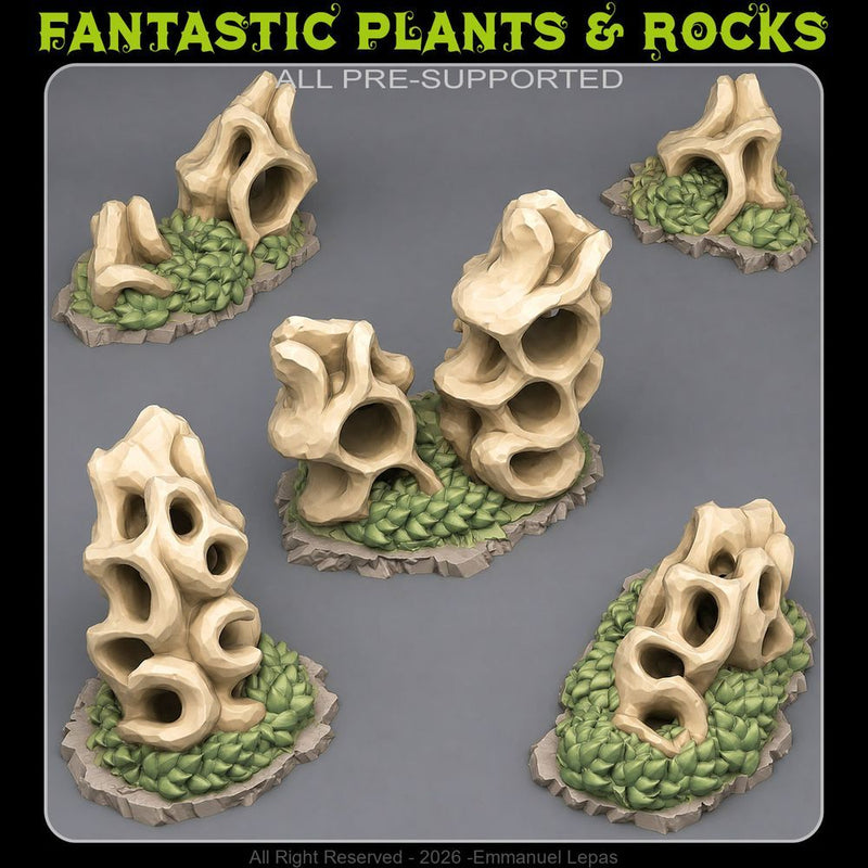 Elder Hollow Stones – Fantastic Plants & Rocks 3D printed scatter terrain