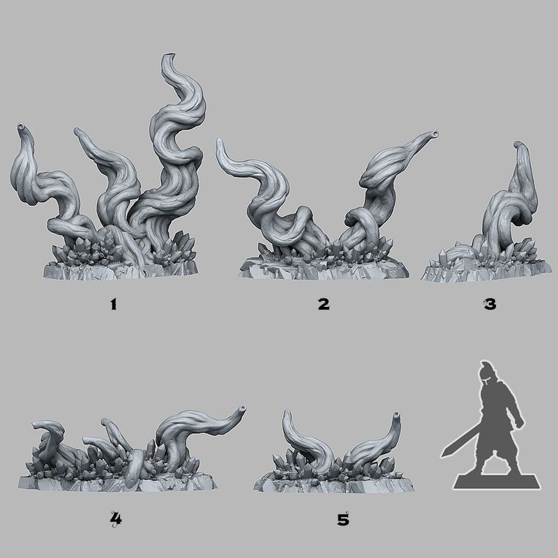 Underdark Crystal Roots – Fantastic Plants & Rocks 3D printed scatter terrain