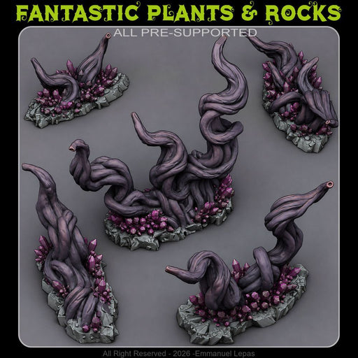 Underdark Crystal Roots – Fantastic Plants & Rocks 3D printed scatter terrain