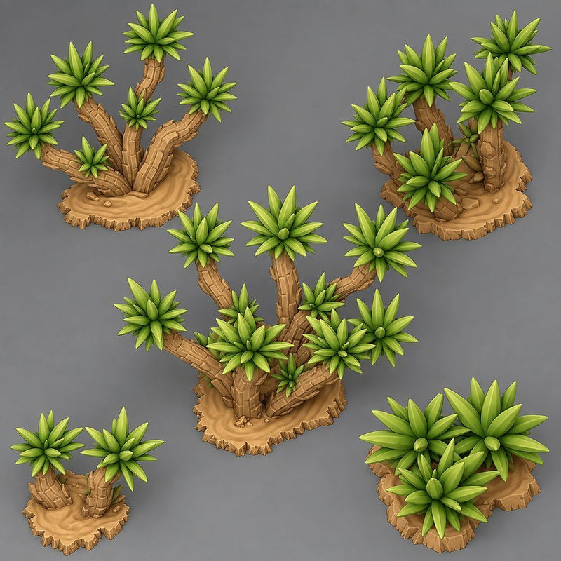 Spiky Yuccas – Fantastic Plants & Rocks 3D printed scatter terrain