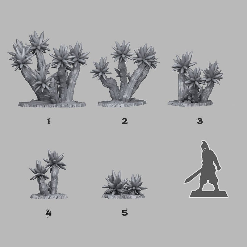 Spiky Yuccas – Fantastic Plants & Rocks 3D printed scatter terrain