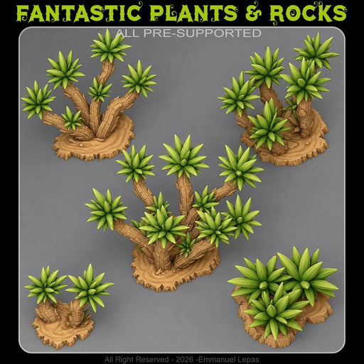 Spiky Yuccas – Fantastic Plants & Rocks 3D printed scatter terrain