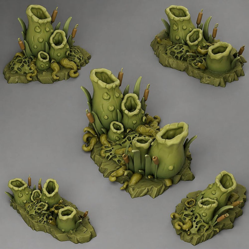 Carnivorous Swamp Plants – Fantastic Plants & Rocks 3D printed scatter terrain