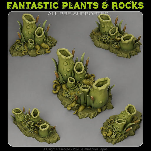 Carnivorous Swamp Plants – Fantastic Plants & Rocks 3D printed scatter terrain