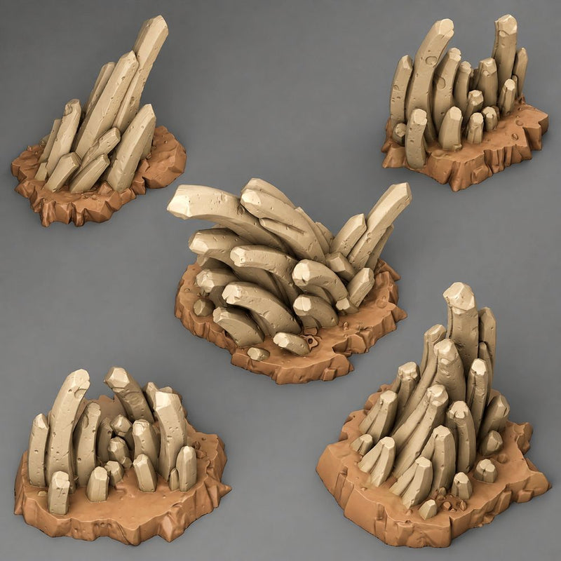 Badlands Rock Spires – Fantastic Plants & Rocks 3D printed scatter terrain