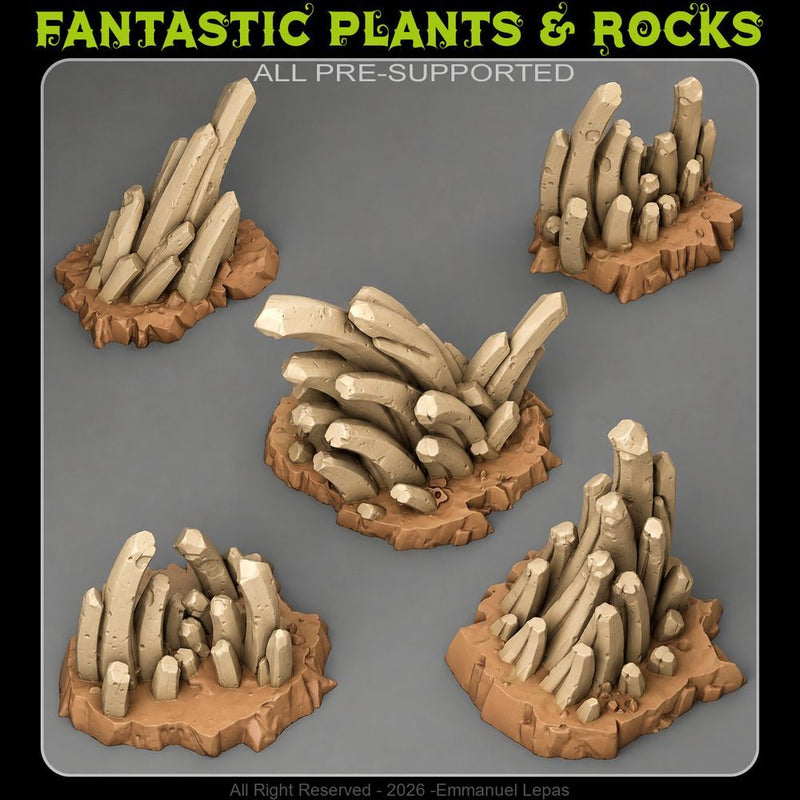 Badlands Rock Spires – Fantastic Plants & Rocks 3D printed scatter terrain