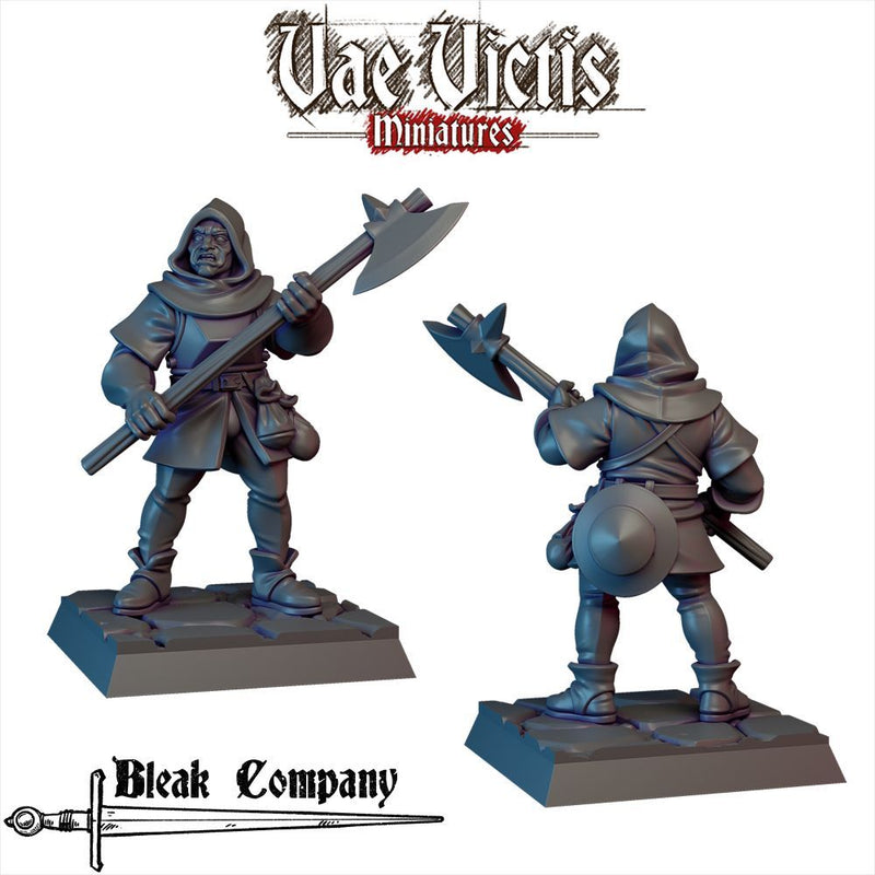 Bleak Company Hooded Halberdier – Vae Victis 3D printed tabletop miniature
