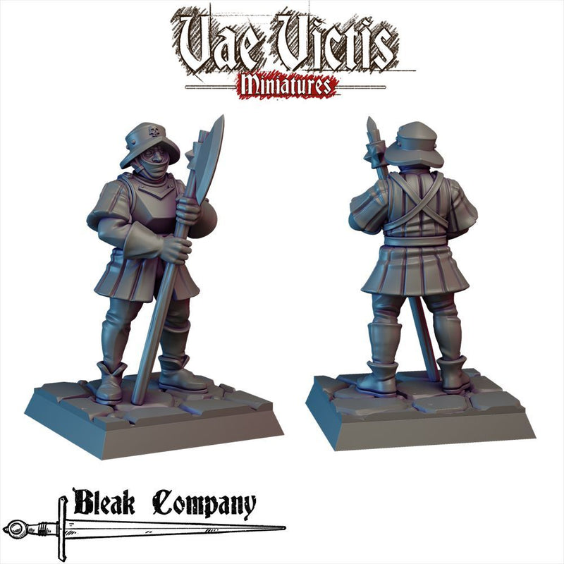 Bleak Company Visored Halberdier – Vae Victis 3D printed tabletop miniature