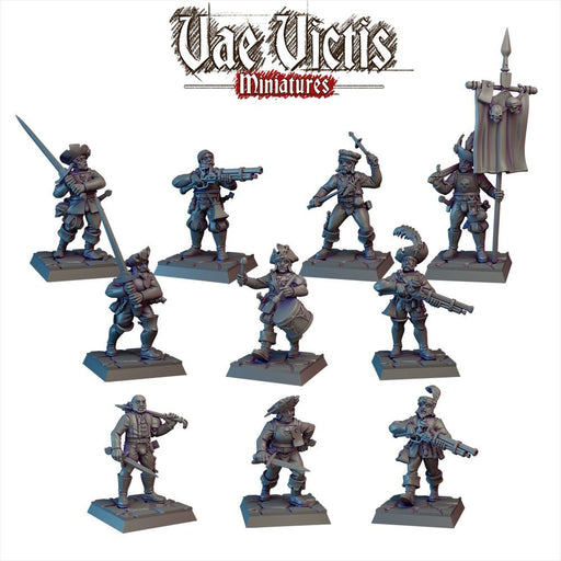 Mercenary Warband – 10 Mini Set – Vae Victis 3D printed tabletop miniature