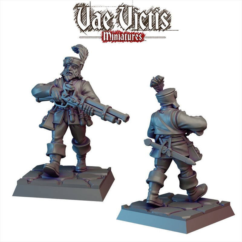 Mercenary Plumed Musketeer – Vae Victis 3D printed tabletop miniature