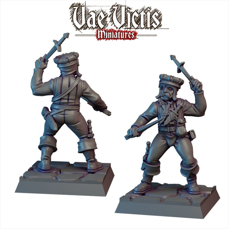 Mercenary Dual Swordsman – Vae Victis 3D printed tabletop miniature