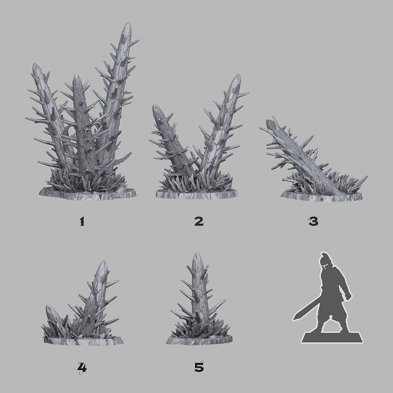 Cursed Thornwood – Fantastic Plants & Rocks 3D printed scatter terrain