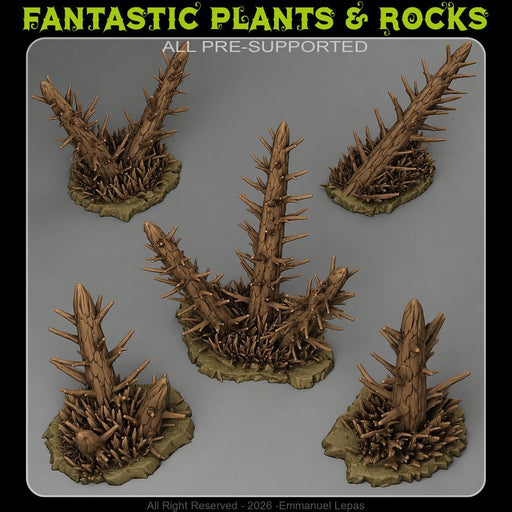 Cursed Thornwood – Fantastic Plants & Rocks 3D printed scatter terrain