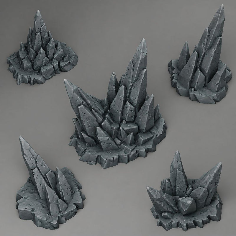 Wyrmfang Crags – Fantastic Plants & Rocks 3D printed scatter terrain