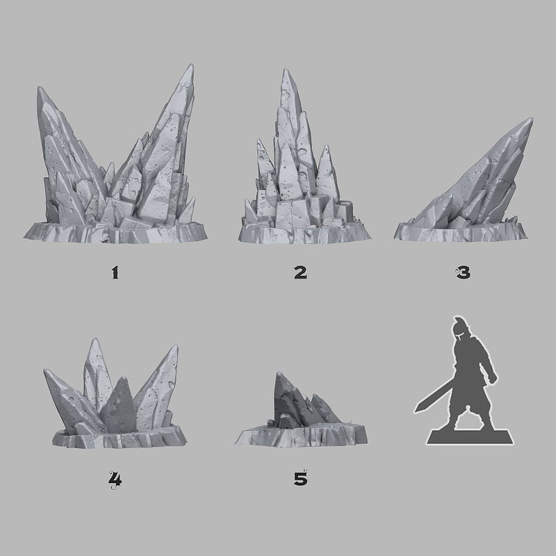 Wyrmfang Crags – Fantastic Plants & Rocks 3D printed scatter terrain