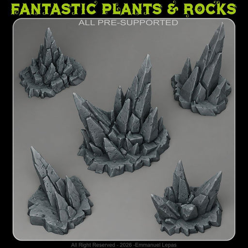 Wyrmfang Crags – Fantastic Plants & Rocks 3D printed scatter terrain