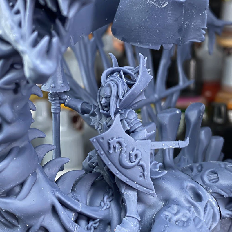 Vampire Lady on Zombie Dragon – Highlands Miniatures 3D printed tabletop miniature