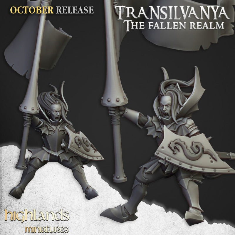 Vampire Lady on Zombie Dragon – Highlands Miniatures 3D printed tabletop miniature