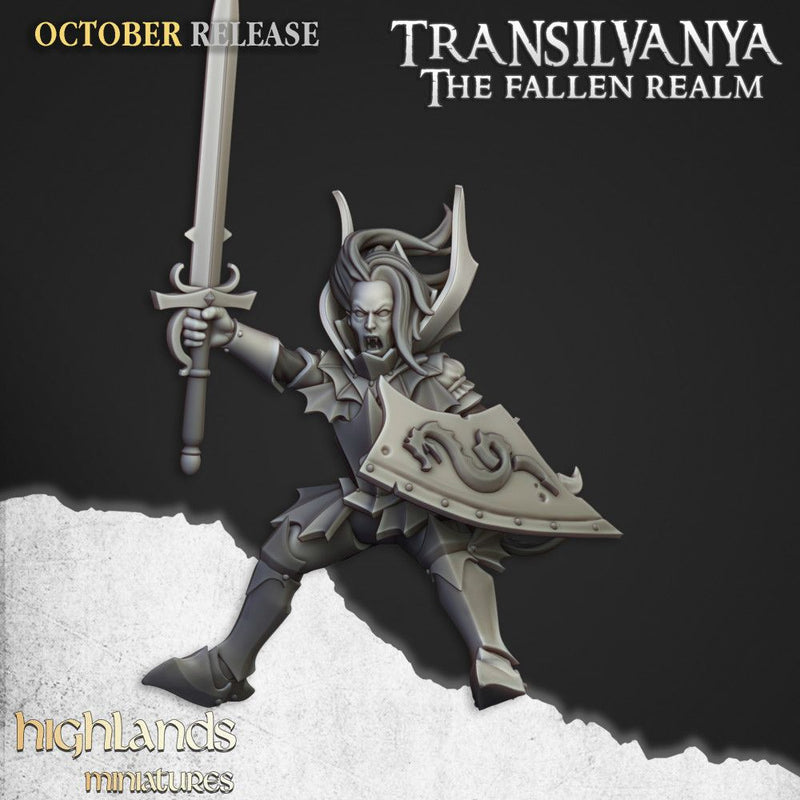 Vampire Lady on Zombie Dragon – Highlands Miniatures 3D printed tabletop miniature