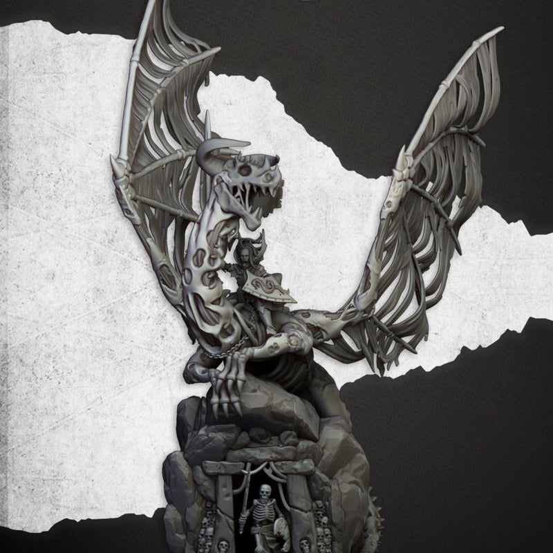 Vampire Lady on Zombie Dragon – Highlands Miniatures 3D printed tabletop miniature