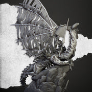 Vampire Lady on Zombie Dragon – Highlands Miniatures 3D printed tabletop miniature