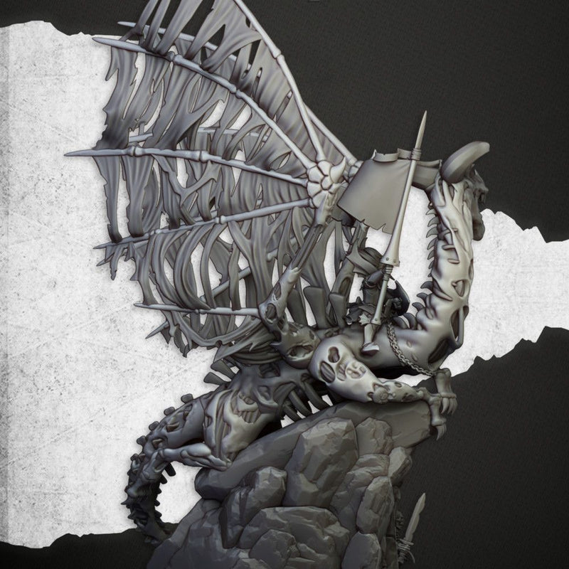 Vampire Lady on Zombie Dragon – Highlands Miniatures 3D printed tabletop miniature
